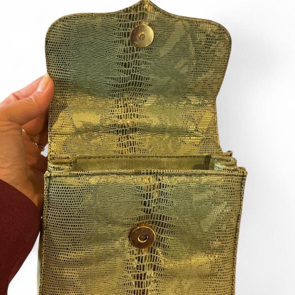 Viva Bag of California Vintage green faux snakeskin metallic crossbody bag - Picture 4 of 7